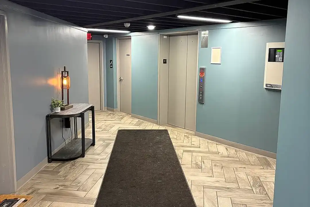 Lobby and elevator hallway